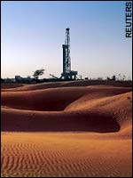 A Cairn drilling rig in the Rajasthan desert
